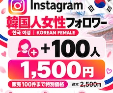 Instagram韓国人女性フォロワー増やします イメージ1