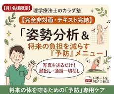 月1名様限定！現役PTが姿勢分析＆ケアを作成します イメージ1