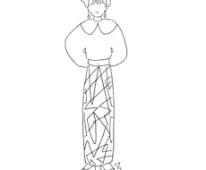 モノクロ顔なしの人物イラスト描きます イメージ1