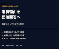 退職理由を面接で伝える回答に整えます イメージ1