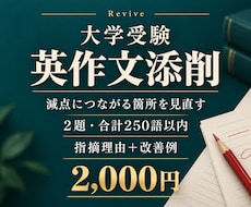 大学受験の英作文２題を減点理由まで添削します イメージ1