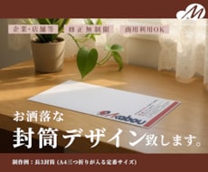 お洒落・シンプルで実用性ある封筒作成します ビジネスがより円滑になる封筒デザイン。印刷手配も可能！
