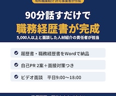 転職のプロが90分の面談で職務経歴書を作成します イメージ1