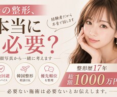 お顔写真から整形箇所をアドバイス致します イメージ1