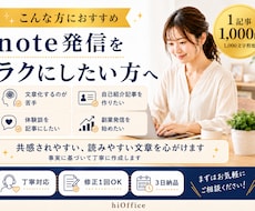 note記事の構成・本文を読みやすく作成します 書きたい内容を、読まれる記事として丁寧に整えます