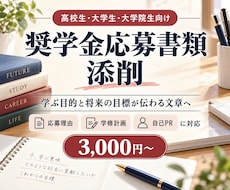 奨学金の志望理由・応募書類を丁寧に添削します イメージ1