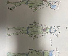 キャラクターの立ち絵(正面、横、後)、表情描きます イメージ1