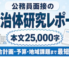 公務員面接の自治体研究を徹底分析します イメージ1