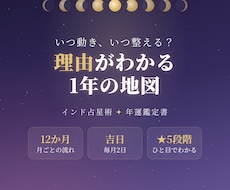インド占星術で12か月の運気の流れと吉日を鑑定ます イメージ1