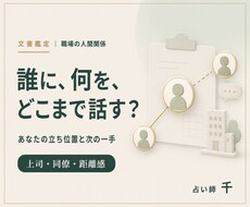 職場の人間関係とあなたの立ち位置を鑑定します イメージ1