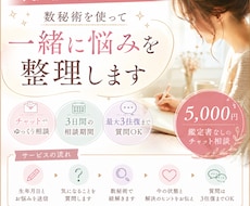 数秘術を使って一緒に悩みを整理します イメージ1