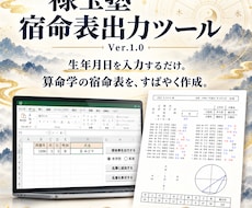 算命学の宿命表を簡単に作成できますます イメージ1