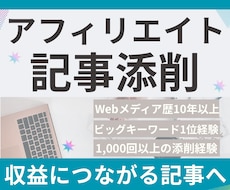 アフィリエイト記事添削／ブログ記事を改善します 収益につながる記事へ、構成・導線・文章の改善を提案します