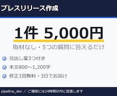取材なしでプレスリリース原稿を作成します イメージ1