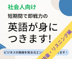社会人向け 短期間で即戦力の英語が身につきます イメージ1