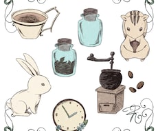 アンティーク風小物や動物イラストお描きします カットイラストやアイコン、ワンポイントなどに
