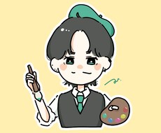 シンプルな可愛い似顔絵を描きます