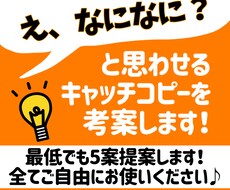 印象に残るキャッチコピー、修正無制限で作成します 思わず２度見してしまう、商品を売る魅力的なコピー考えます！