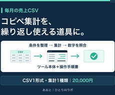 毎月の売上CSV集計を自動化するツールを作ります イメージ1