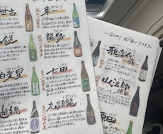 筆文字と手書きイラストで目を惹くメニュー書きます イメージ1