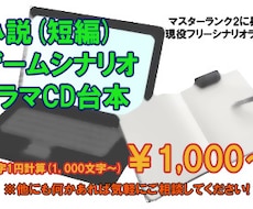 キーワード・設定から小説やシナリオ、台本作成します 現役フリーシナリオライターとして活動中！