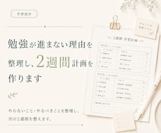 勉強が進まない理由を整理し、2週間計画を作ります イメージ1