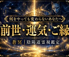 陰陽道×霊視【初回限定】前世・運気・ご縁を視ます 初回限定価格　頑張っても増えないお金の理由を霊視します