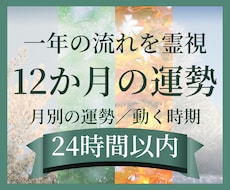 年間運勢12か月を霊視で月別に詳しく占います イメージ1