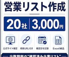 営業リストを根拠URL付きで作成します イメージ1