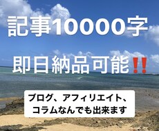 即日納品！早さ重視の方におすすめ！記事作成します イメージ1