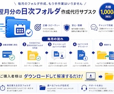 翌月の日次フォルダ作成をサブスクで提供します イメージ1