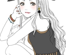早めの仕上がり☆モノクロ！モダン美人画描きます ～落ち着いた大人かわいいイラスト描かせていただきます～