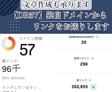 DR57の被リンク多数のサイトからリンク送ります 私が運営中のパワードメインからリンク送ります（記事作成あり）