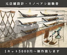 手書き風パース１カット５０００円で作成します