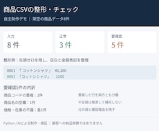商品CSVの表記を整え、不備をチェックします イメージ1