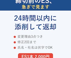 締切前のESを24時間以内に添削します イメージ1