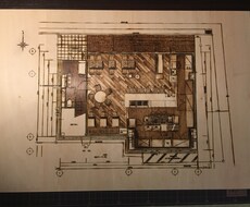 パース画、平面図を手書きで木材に焼いて描きます イメージ1
