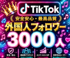 TikTok外国人フォロワー3000人増加します ⭐️減少保証⭐️TikTok✦外国人3000人増加します