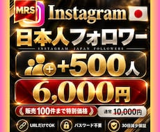 インスタ日本人フォロワー500人を格安で増やします イメージ1