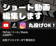 丸投げOK！各種ショート動画編集を承ります 丁寧なヒアリングでイメージに合った動画を制作します