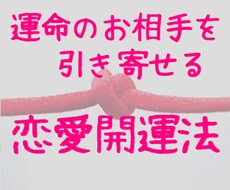 運命のお相手を引き寄せる【恋愛開運法】教えます オプションで相性もみます。善い関係になる為のアドバイス付き。
