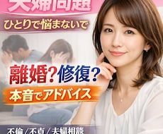 離婚するべき？修復できる？　夫婦問題の相談のります