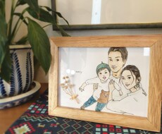 それぞれ別々の写真からでも素敵な似顔絵描きます イメージ1