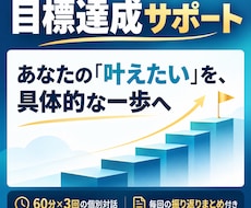 あなたが本当に叶えたい目標の達成をサポートします 60分×3回の対話と振り返りまとめで、目標と次の一歩を明確に