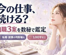 今の仕事を続ける？適職・転職を数秘で鑑定します イメージ1