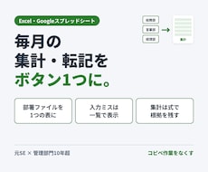 毎月の集計・転記作業を自動化します イメージ1