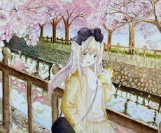 可愛い女の子の水彩画描きます イメージ1