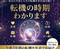 西洋占星術で恋と人生の転機を読む鑑定書作成します 今後3〜10年の転機を年表でお届けします