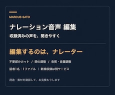 ナレーション音声を聞きやすく整えます イメージ1