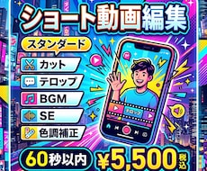 SNS向けショート動画編集します ショート動画編集【テロップ・BGM・SE対応】
